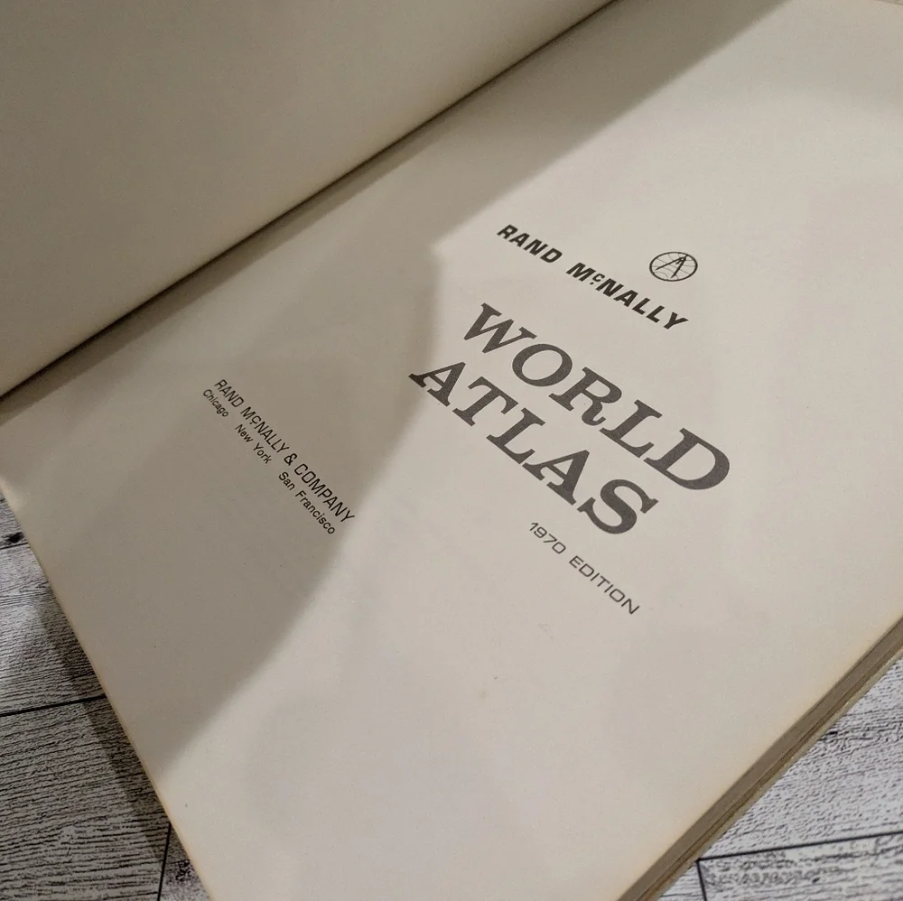 Rand McNally World Atlas Imperial Edition - Red and Cream